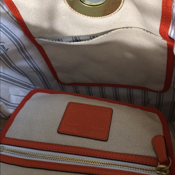 Vintage Rare COACH Beach Umbrella BAG Canvas Tote - Picture 6 of 16